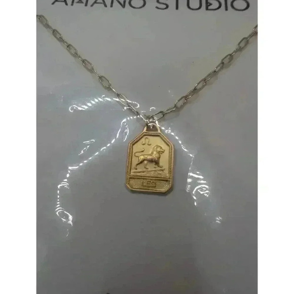 NWT Amano Studio Leo Zodiac Dog Tag Necklace - Made in USA - Picture 4 of 7